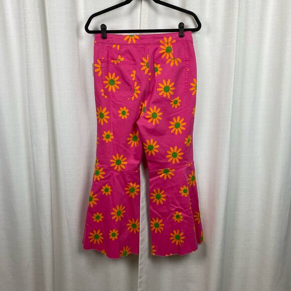 Free People Pink Floral Youthquake Wide Leg Crop Pants Sz.30 NWT - Picture 12 of 16
